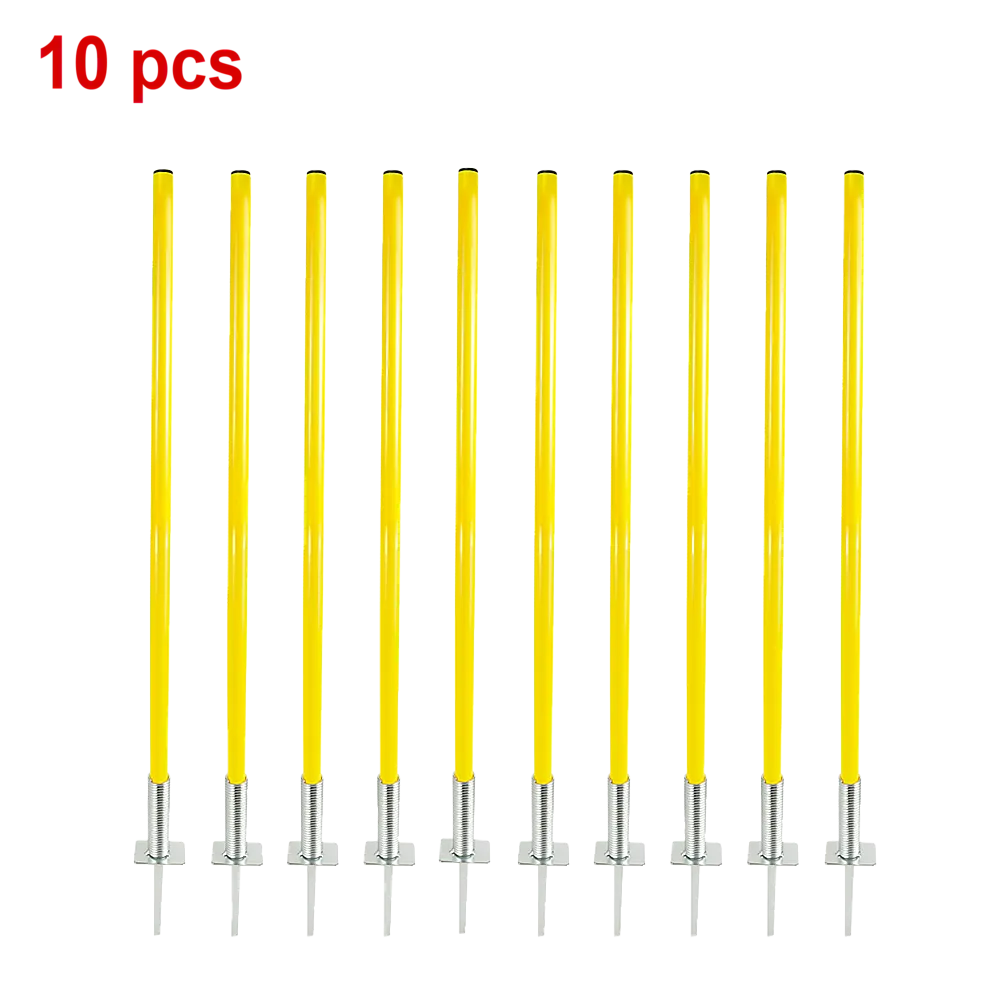 10 Lightweight Agility Slalom Training Poles - PVC & Metal Spike