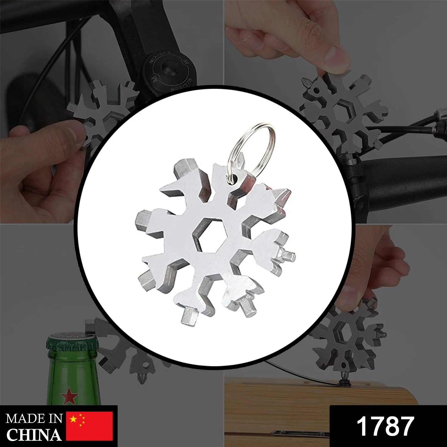 1787 Snowflake Multi-Tool Stainless Steel Snowflake Bottle Opener