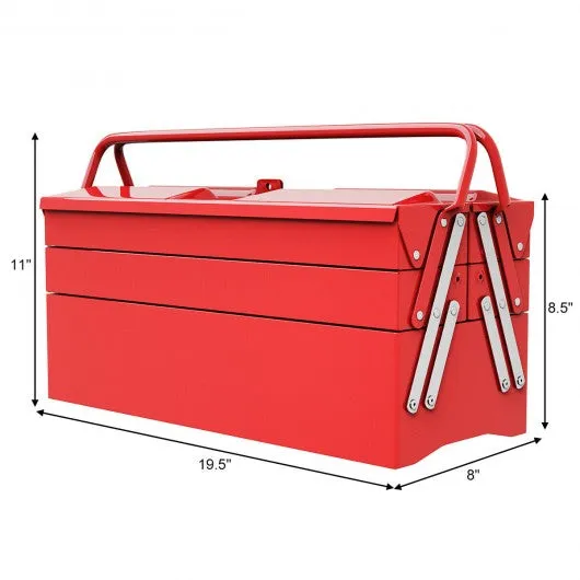 20" Portable 5 Trays Mechanic Garage Steel Cantilever Tool Box