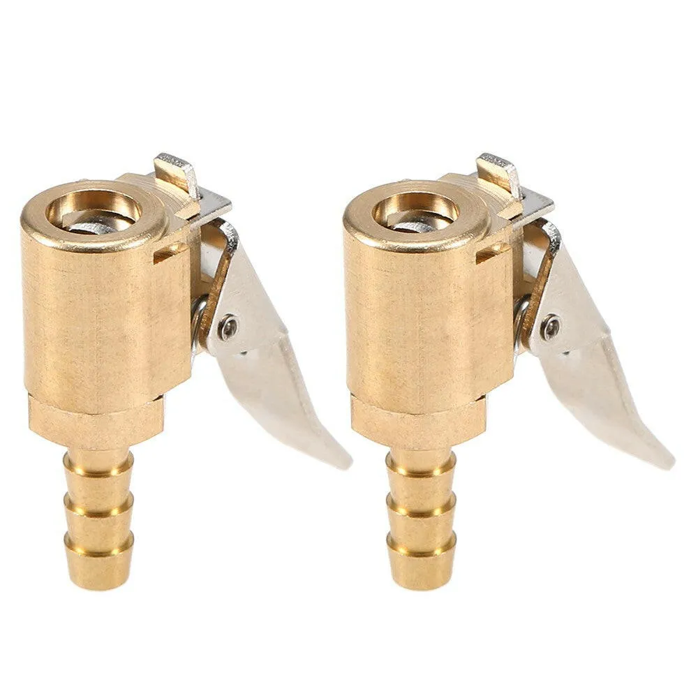 2Pcs Tyre Inflating Connector Clip Brass Tyre Inflator Clip Tyre Inflating Tools for Biks Motorbikes Cars