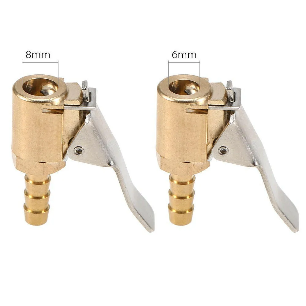 2Pcs Tyre Inflating Connector Clip Brass Tyre Inflator Clip Tyre Inflating Tools for Biks Motorbikes Cars