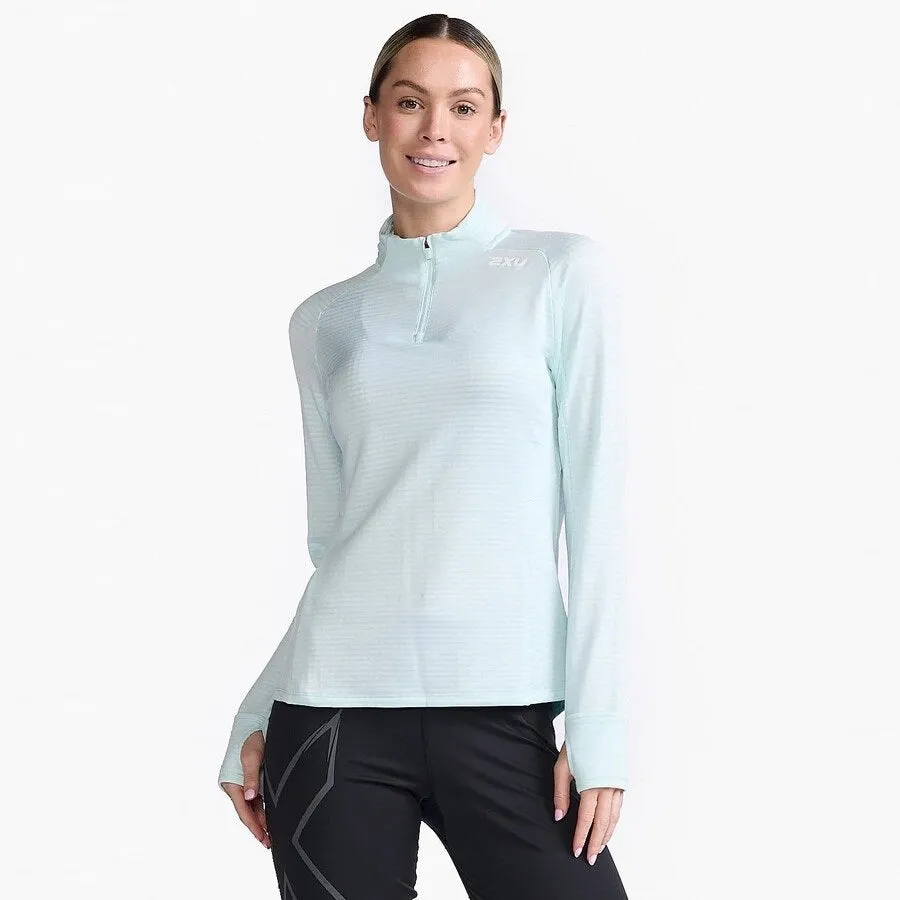 2XU Ignition 1/4 Zip Fleece | Glacier / White Reflective | Womens