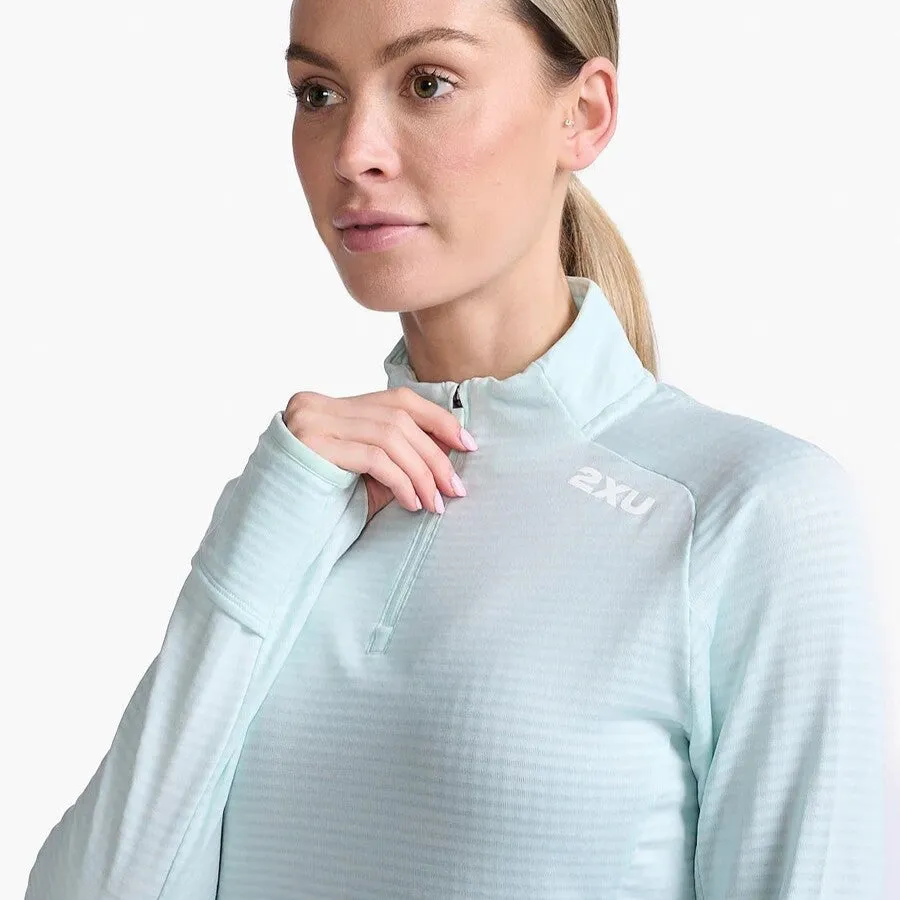 2XU Ignition 1/4 Zip Fleece | Glacier / White Reflective | Womens