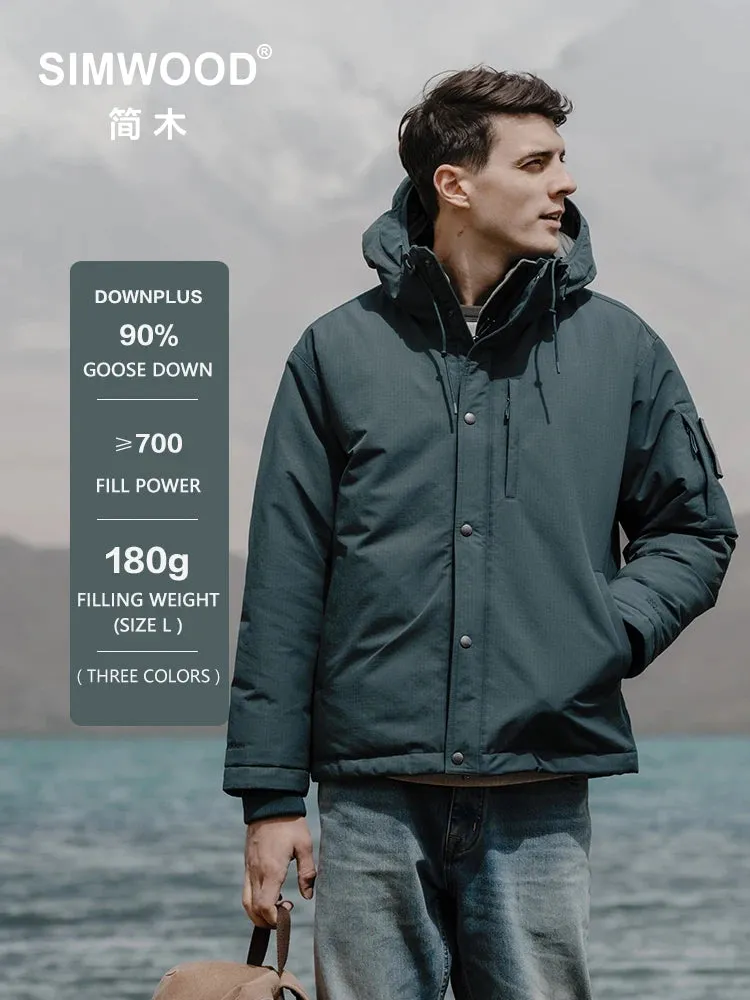 90% White Goose Down Coats Men Hooded Water Repellent Parka Jackets