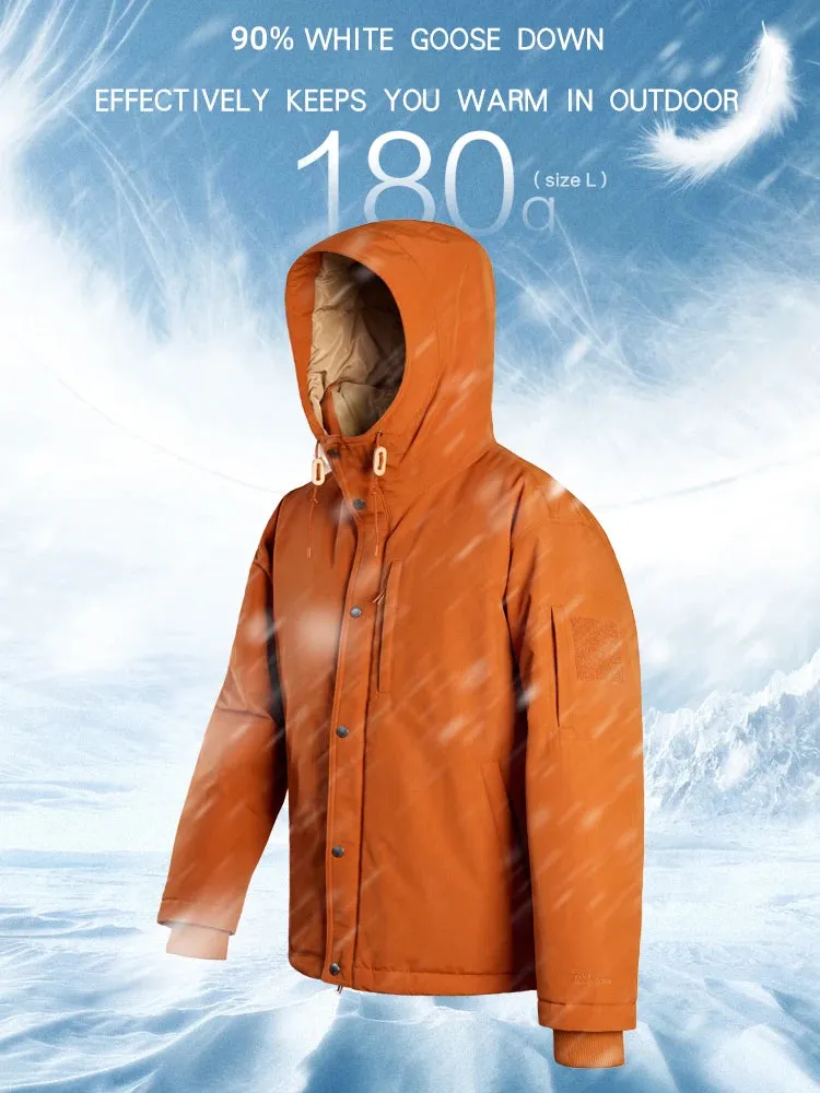 90% White Goose Down Coats Men Hooded Water Repellent Parka Jackets