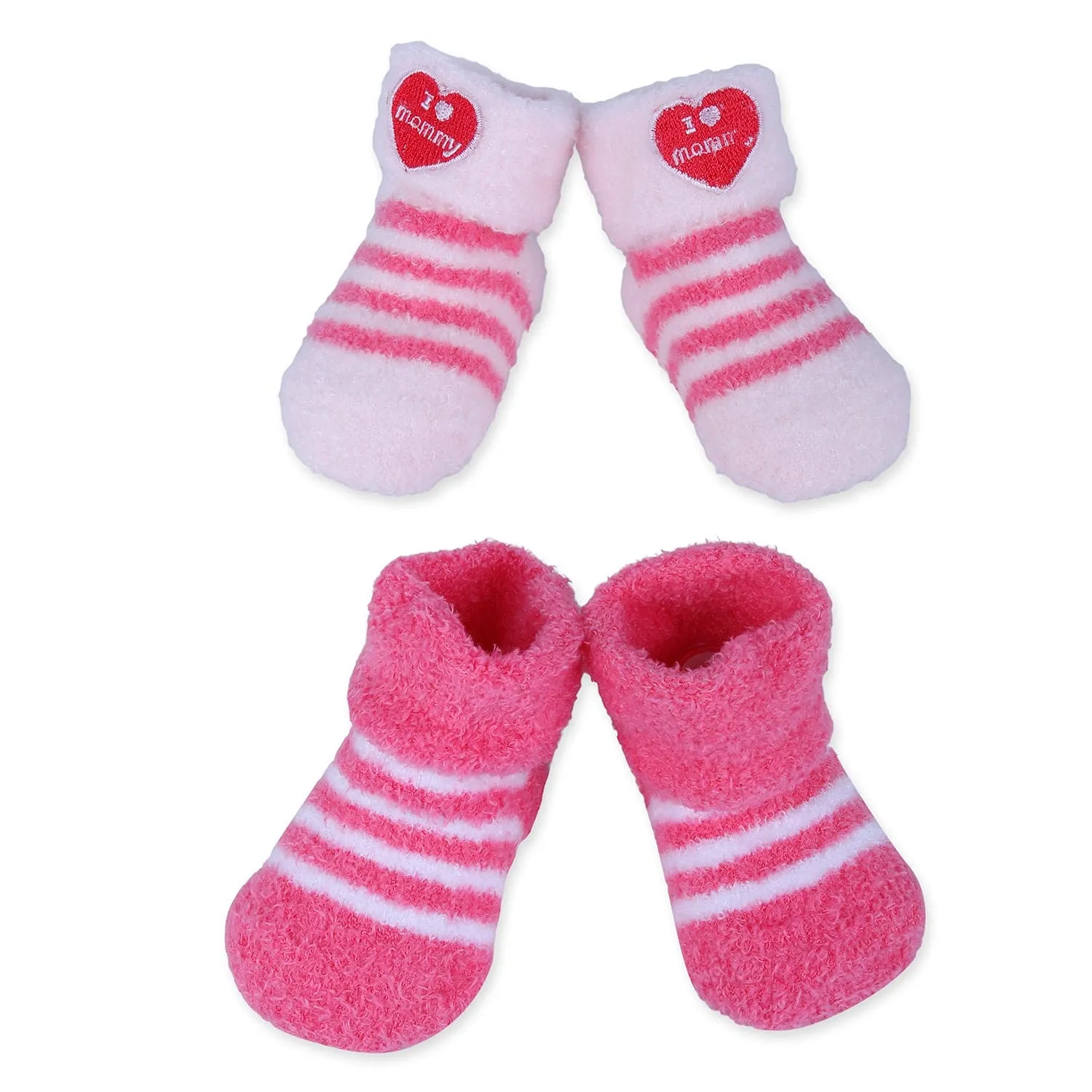 Baby Moo I Love Mummy Newborn Breathable Infant Cotton Socks - Pink