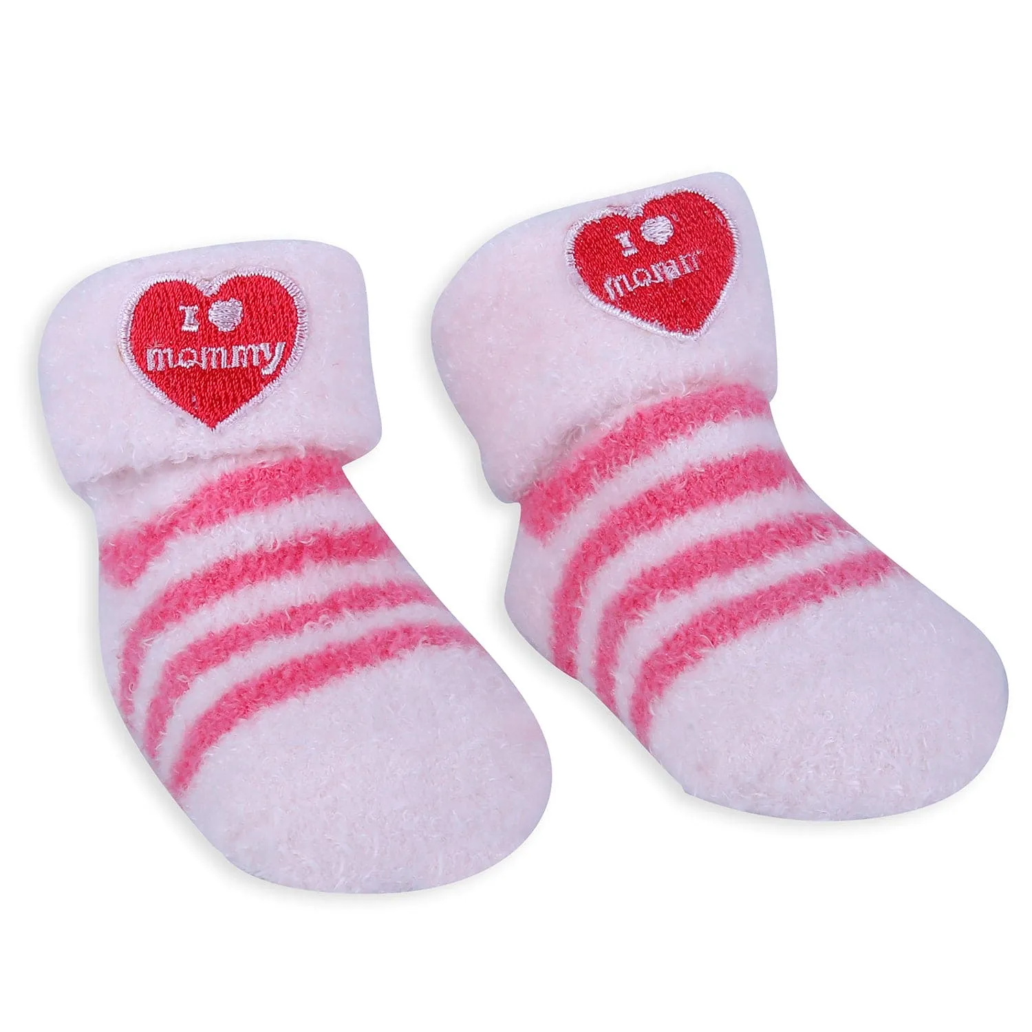 Baby Moo I Love Mummy Newborn Breathable Infant Cotton Socks - Pink