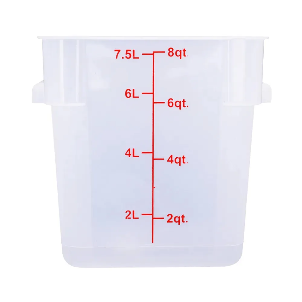 CAC China FS2P-SQ8T Food Storage CTR. Sq. PP Trans. 8QT /Each