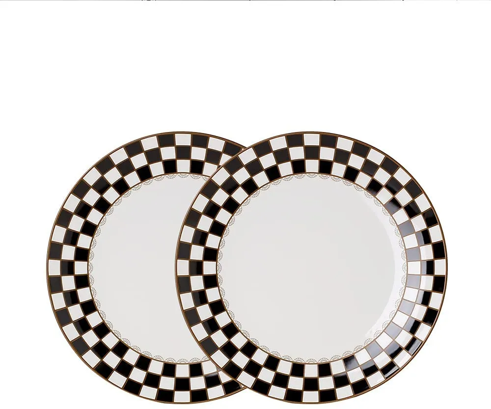 Checker Pattern 24-piece Square Dinnerware Set for 6