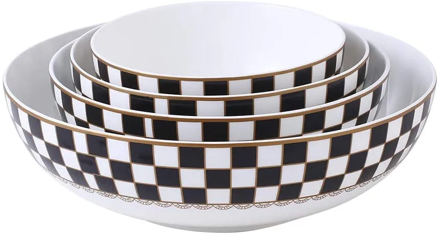 Checker Pattern 24-piece Square Dinnerware Set for 6