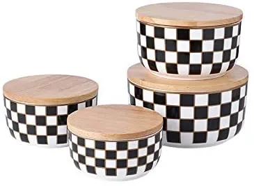 Checker Pattern 24-piece Square Dinnerware Set for 6