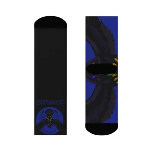 Crowgodshi First Generation Limited Edition Black Socks, DUKE BLUE LOGO