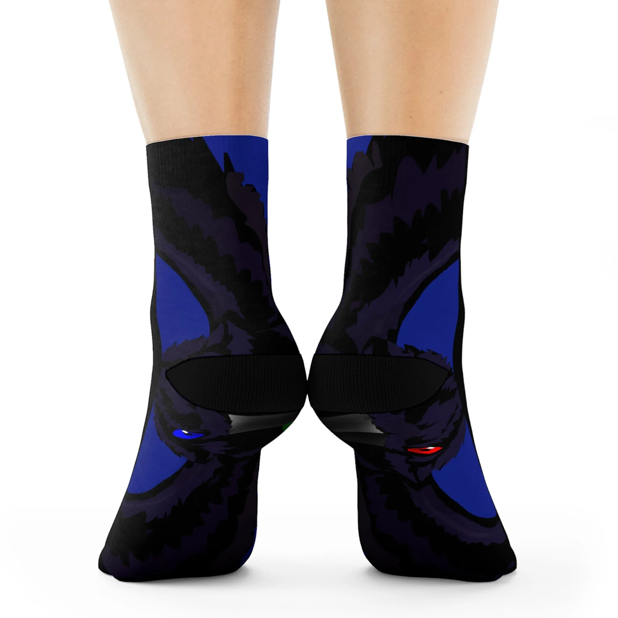 Crowgodshi First Generation Limited Edition Black Socks, DUKE BLUE LOGO