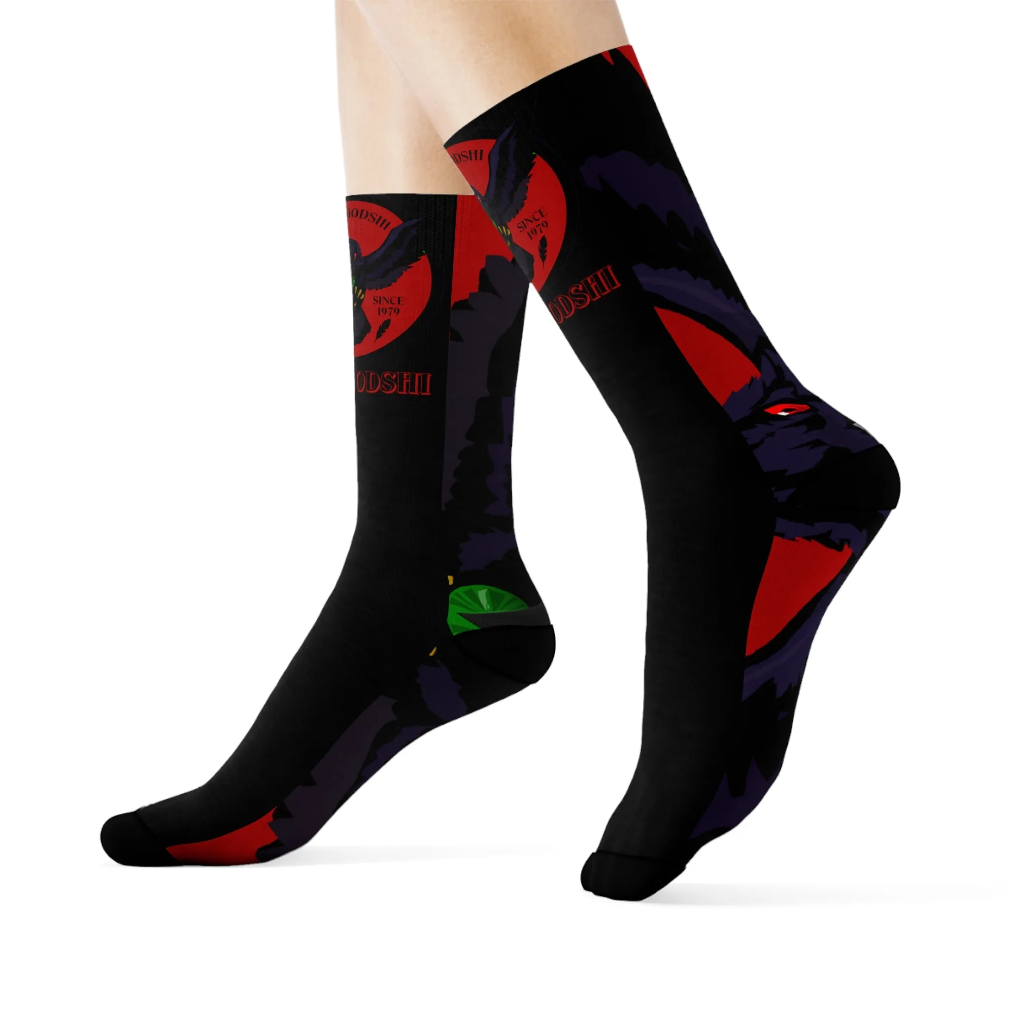 Crowgodshi First Generation Limited Edition Black Socks, DUKE BLUE LOGO