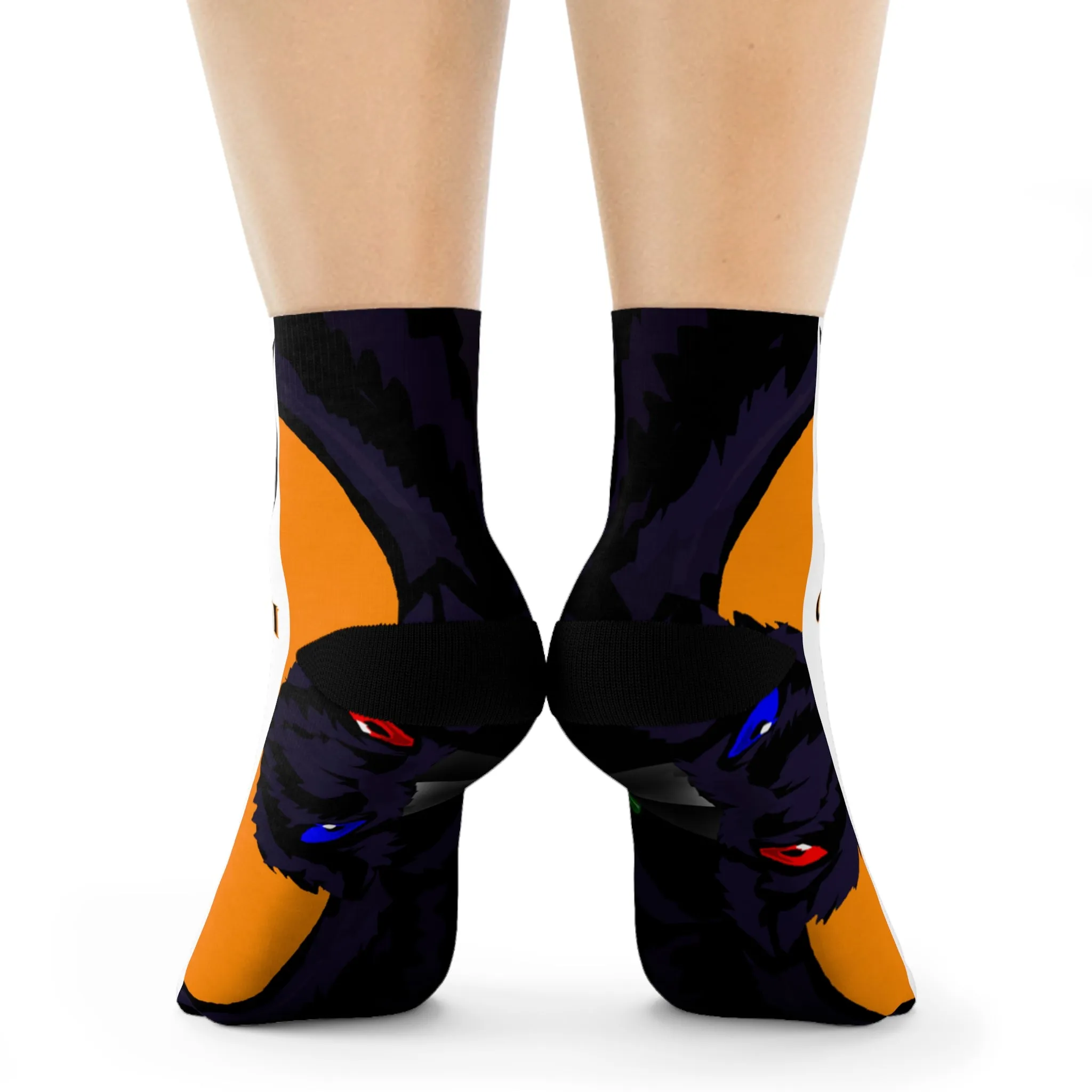 Crowgodshi First Generation Limited Edition White Socks, ORANGE LOGO