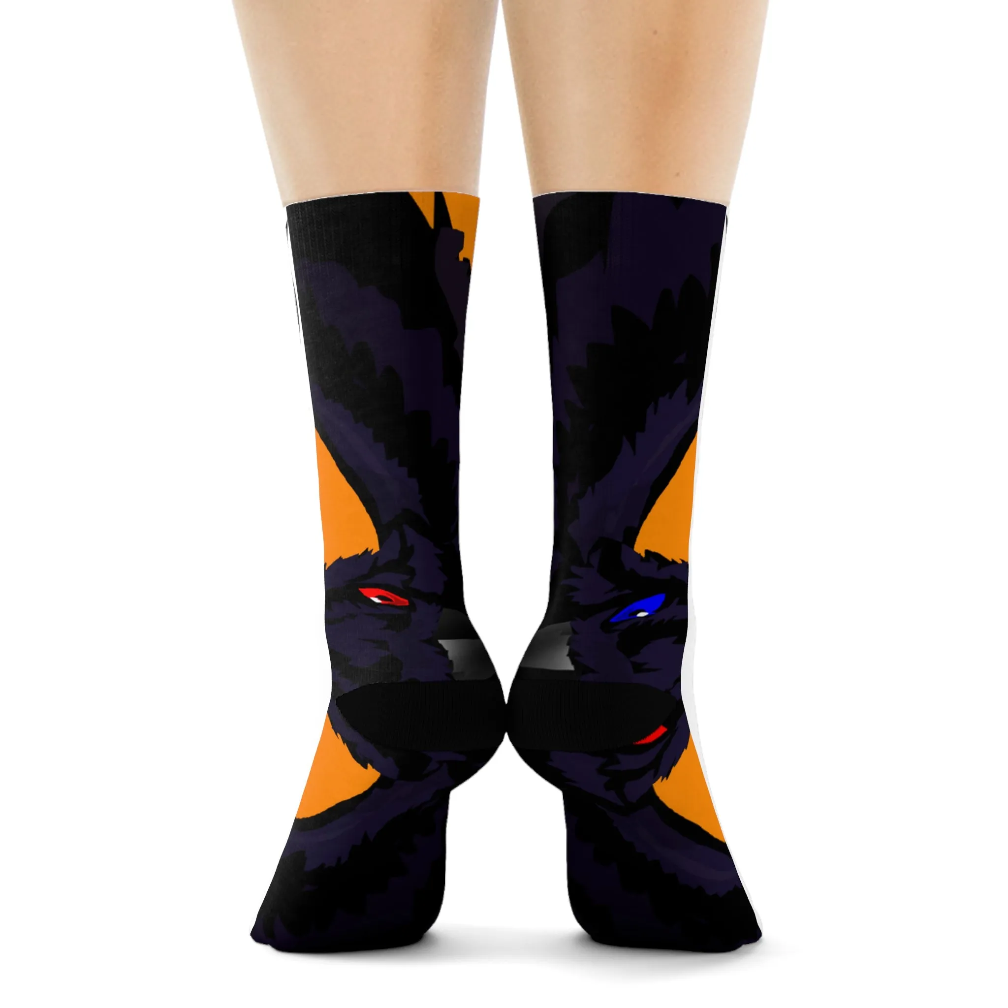 Crowgodshi First Generation Limited Edition White Socks, ORANGE LOGO