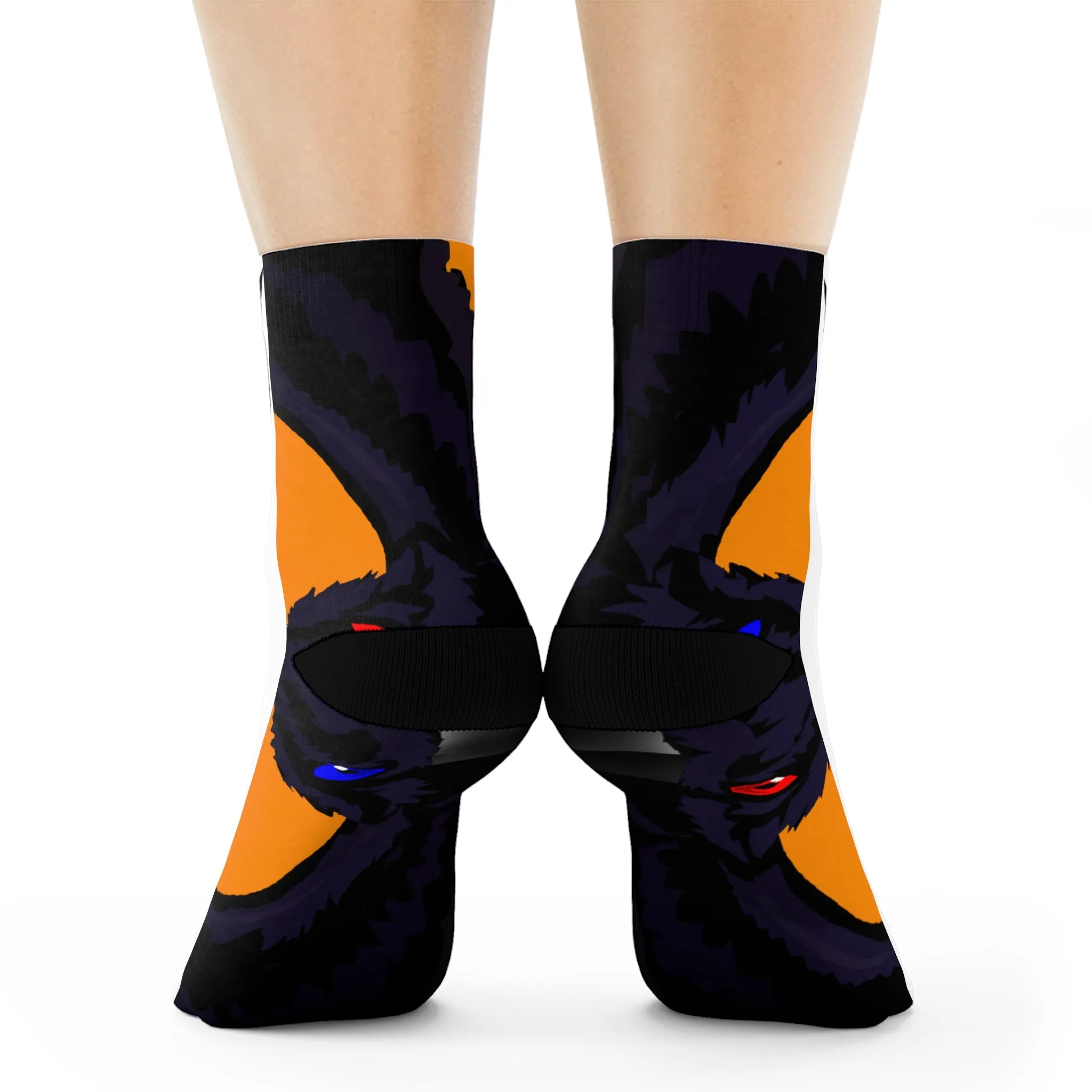 Crowgodshi First Generation Limited Edition White Socks, ORANGE LOGO