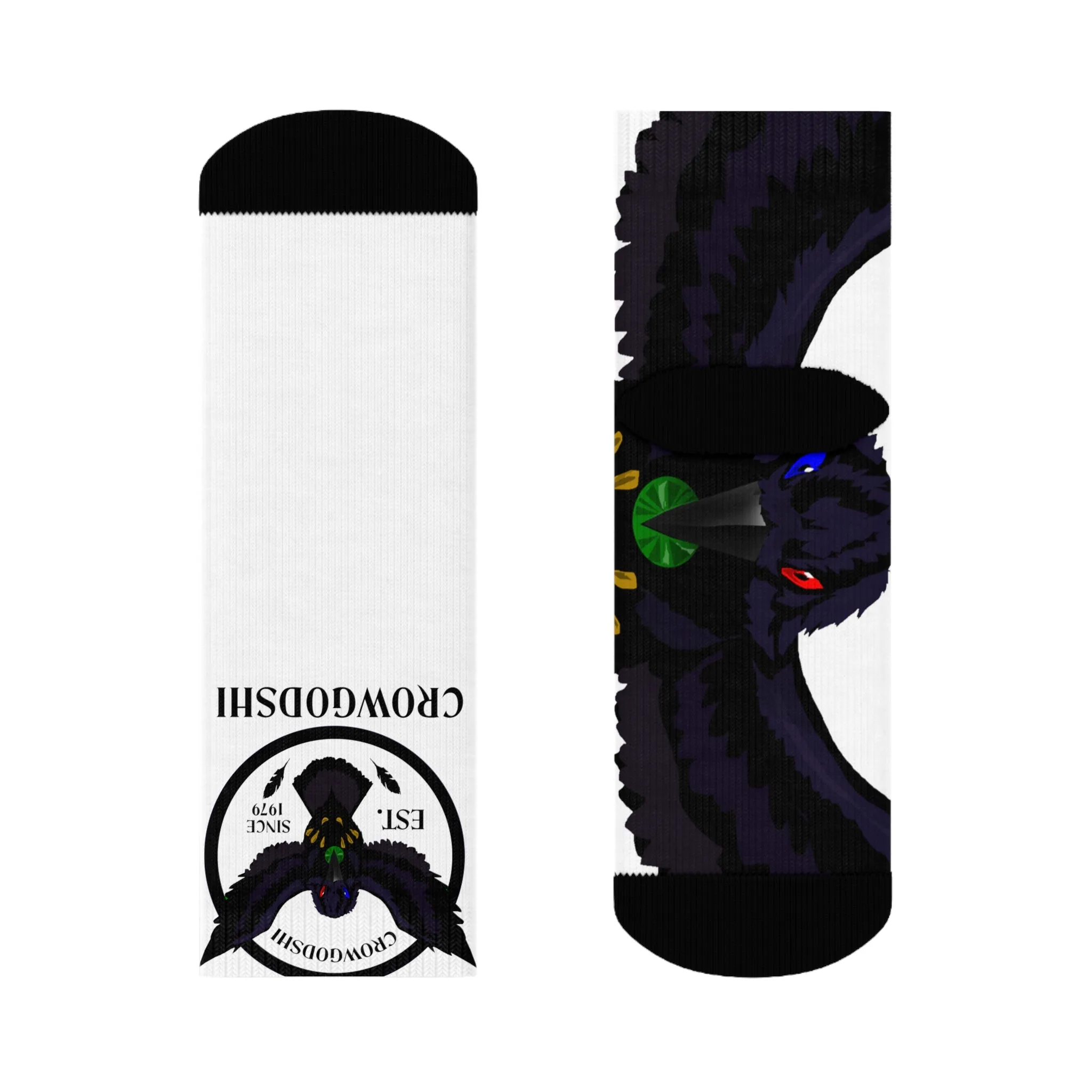 Crowgodshi First Generation Limited Edition White Socks, WHITE LOGO