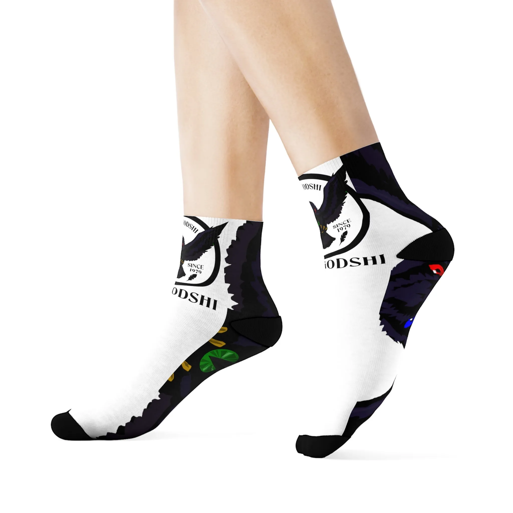 Crowgodshi First Generation Limited Edition White Socks, WHITE LOGO