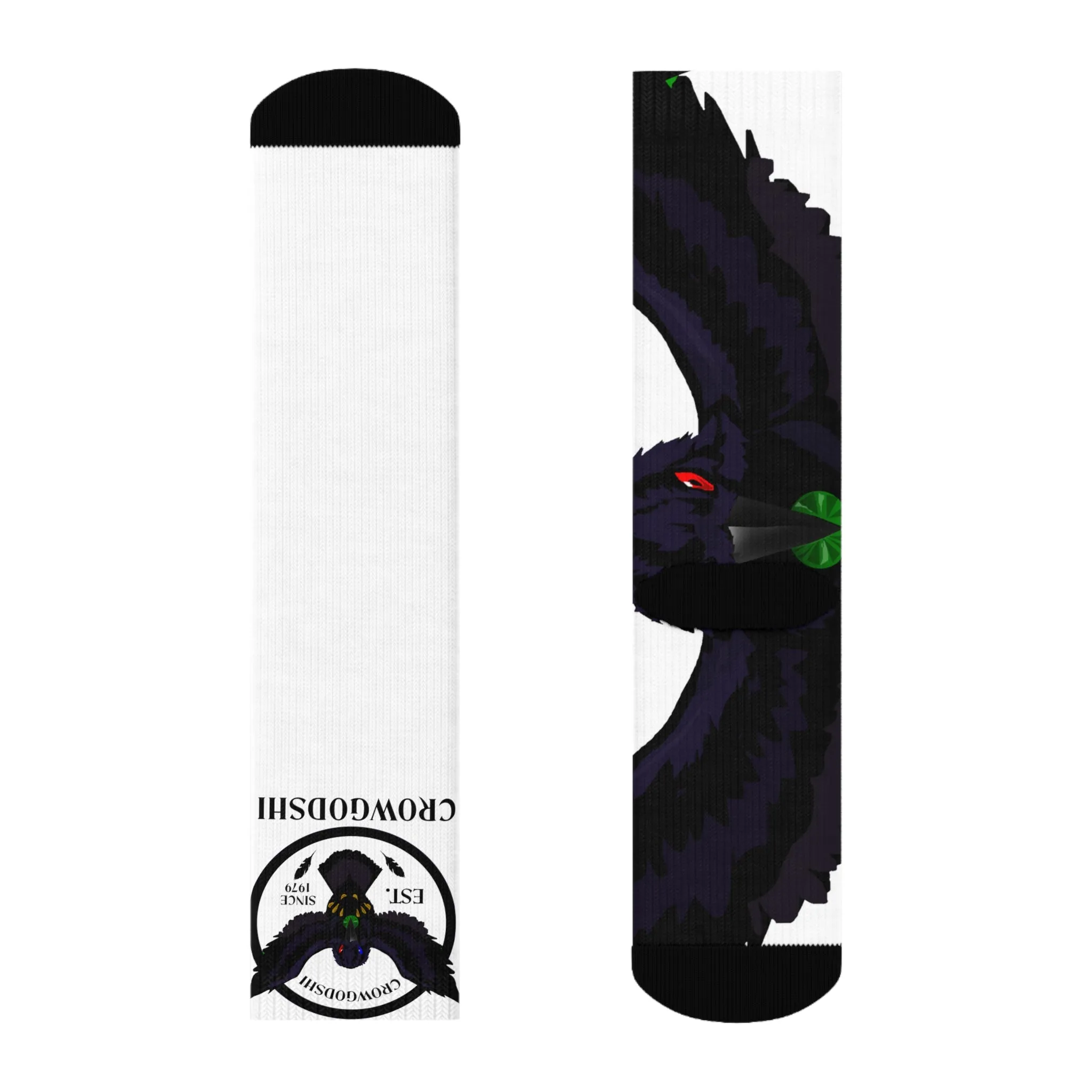 Crowgodshi First Generation Limited Edition White Socks, WHITE LOGO