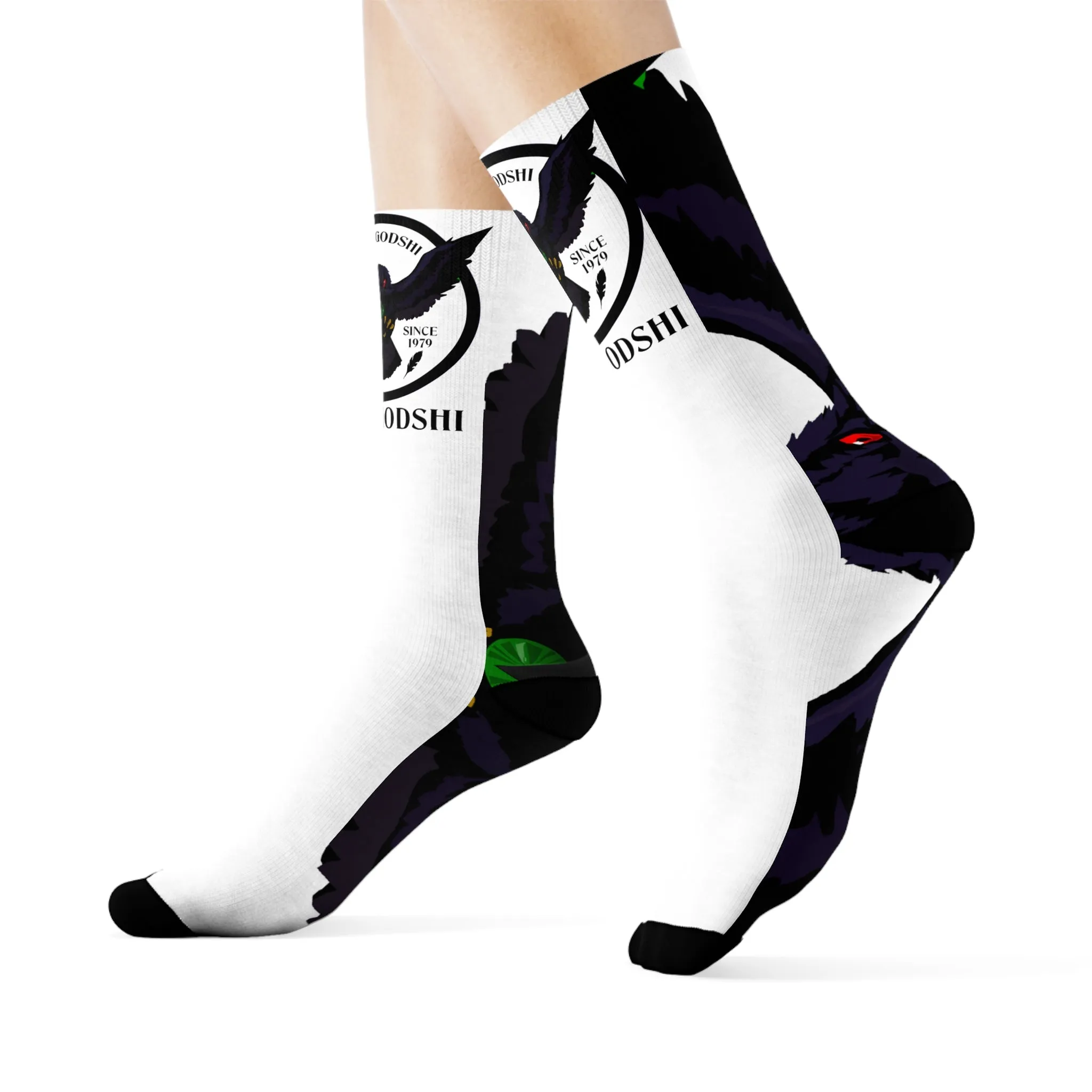 Crowgodshi First Generation Limited Edition White Socks, WHITE LOGO