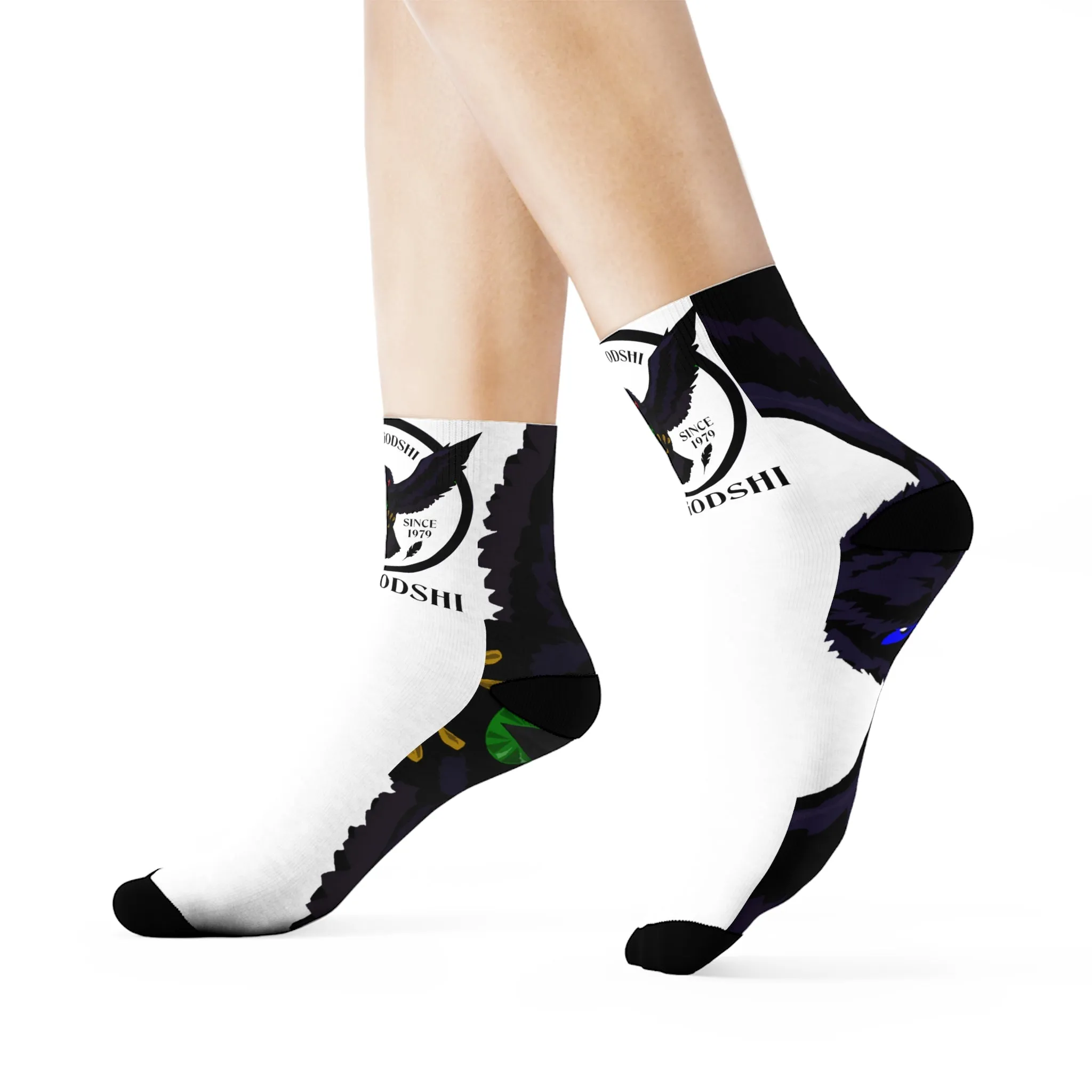 Crowgodshi First Generation Limited Edition White Socks, WHITE LOGO