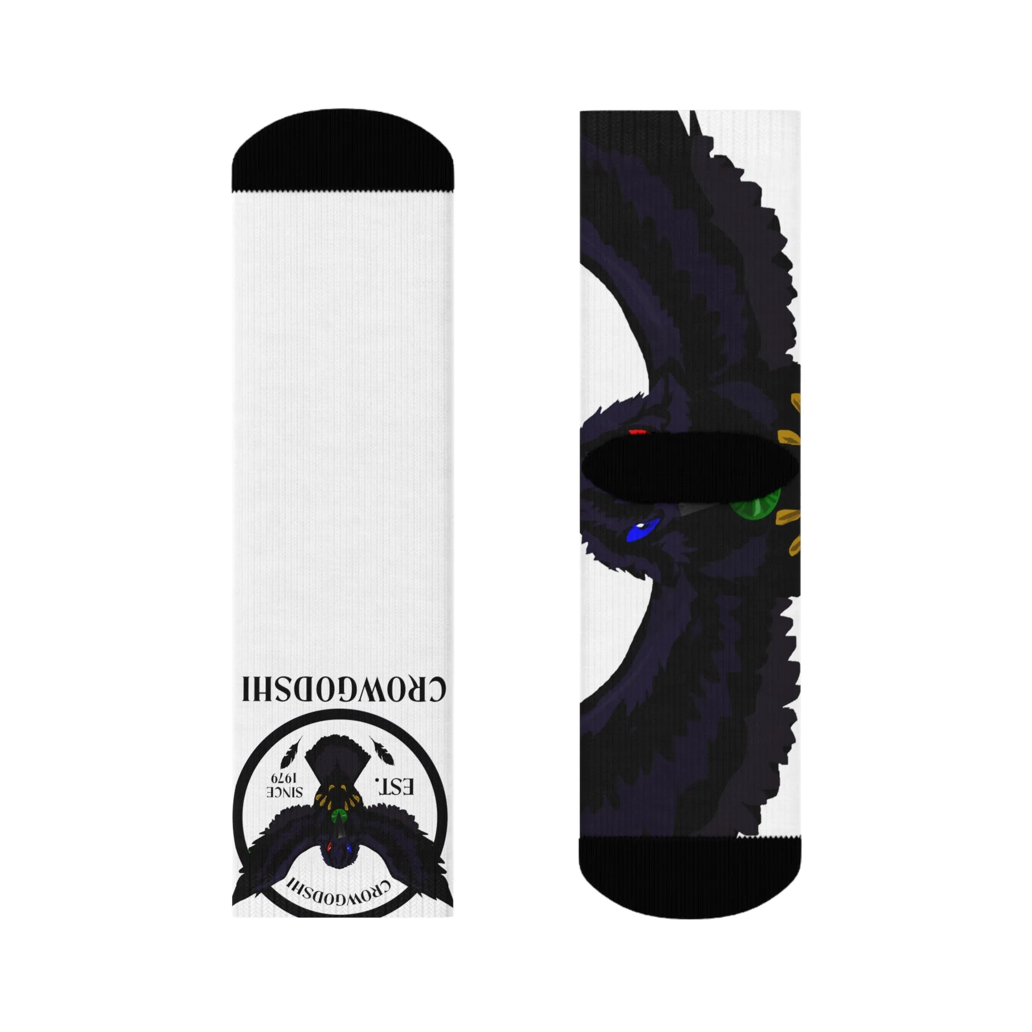 Crowgodshi First Generation Limited Edition White Socks, WHITE LOGO