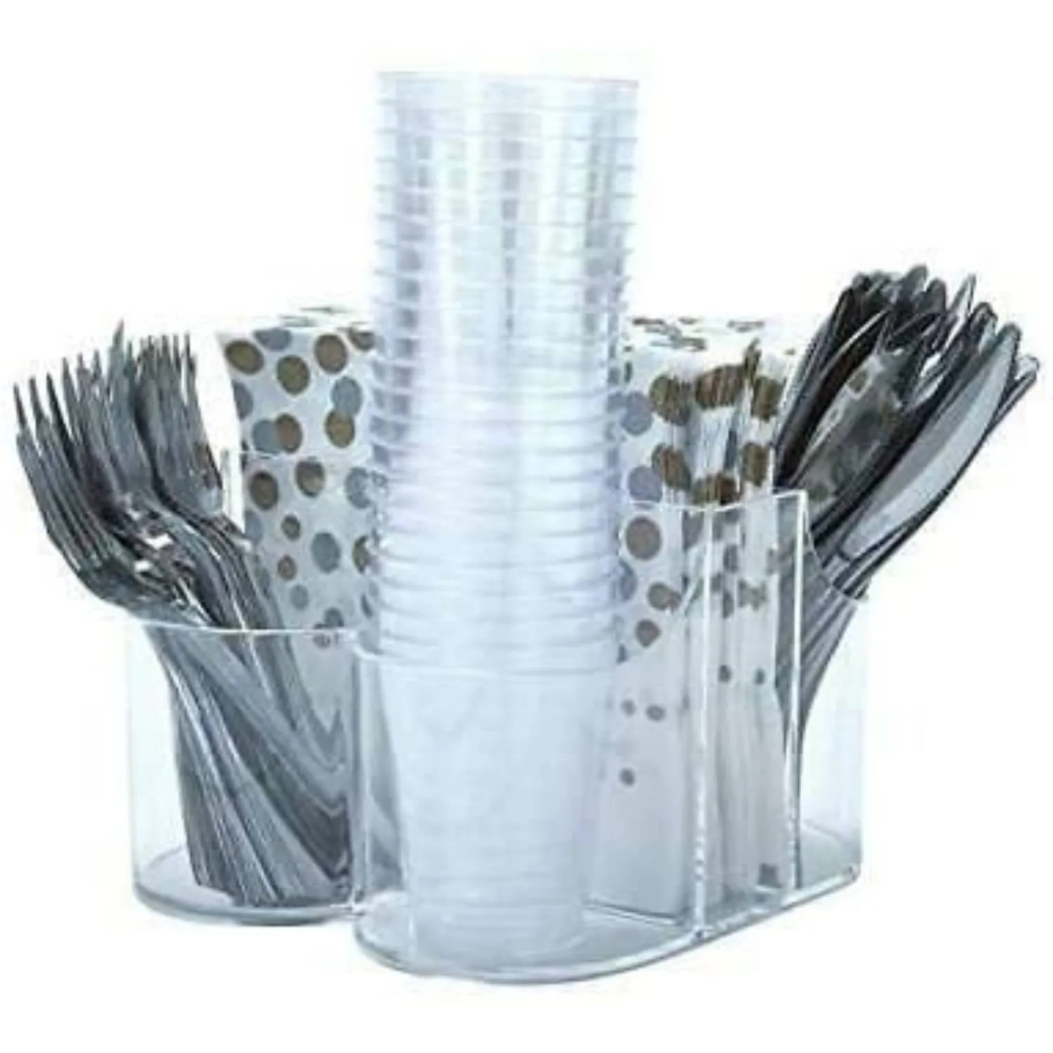 Cutlery Caddy Organizer 5 Compartment Silverware Organizer & Napkin Holder