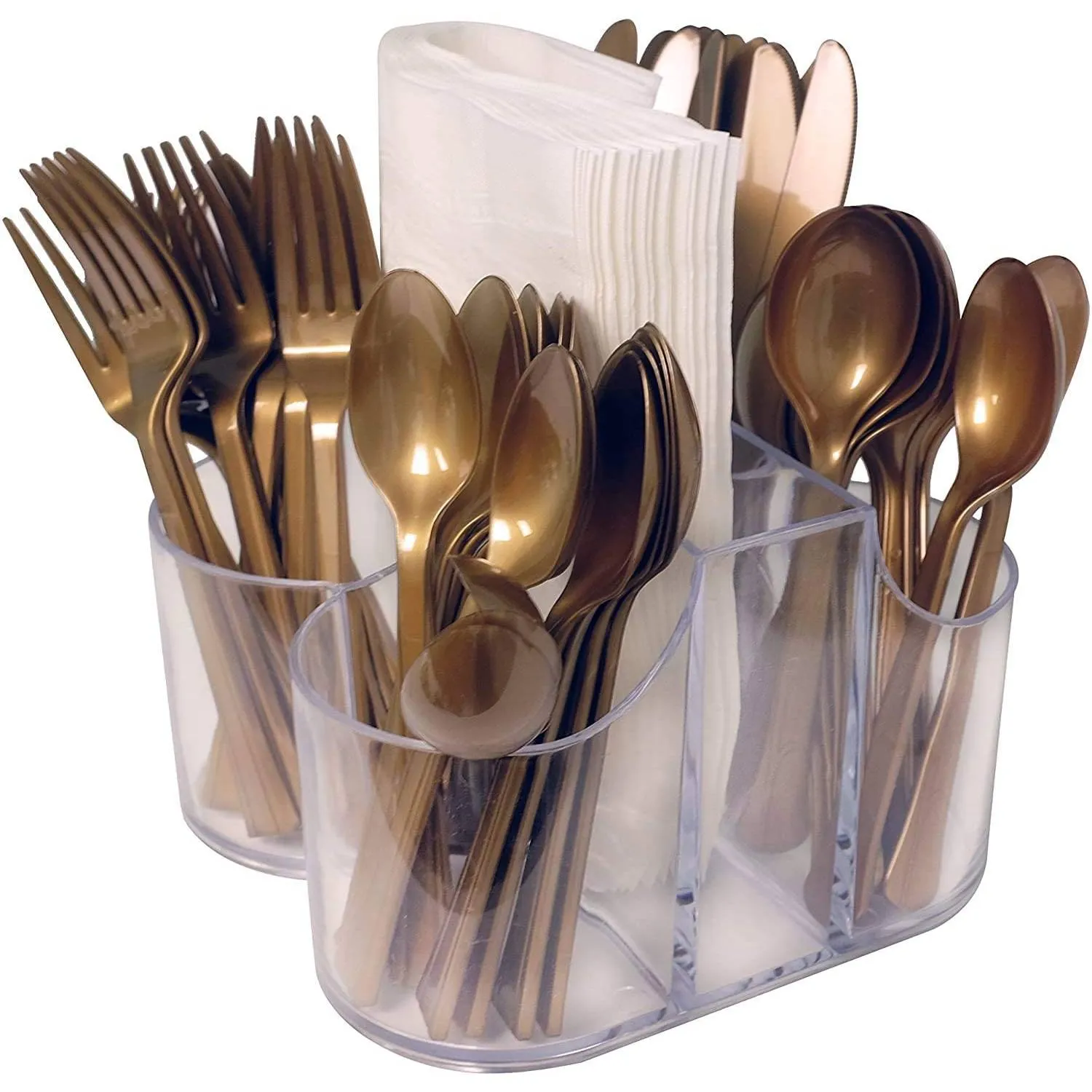 Cutlery Caddy Organizer 5 Compartment Silverware Organizer & Napkin Holder