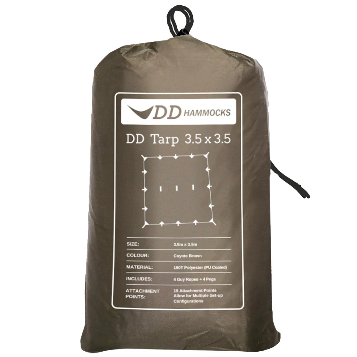 DD Hammocks Tarp 3.5 x 3.5 Coyote Brown