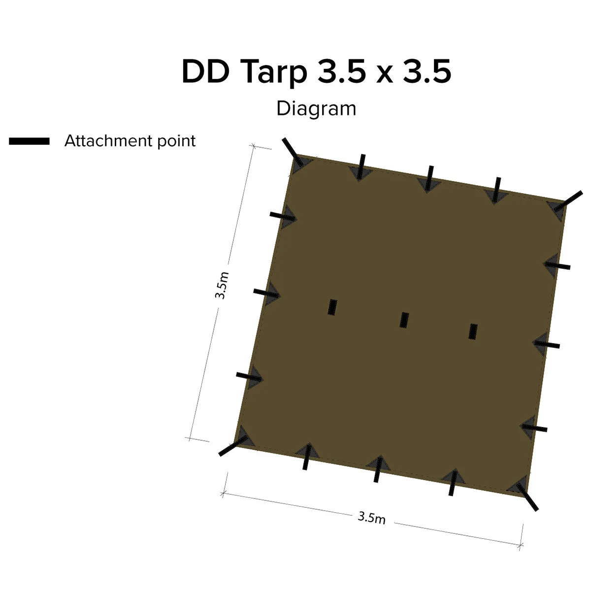 DD Hammocks Tarp 3.5 x 3.5 Coyote Brown