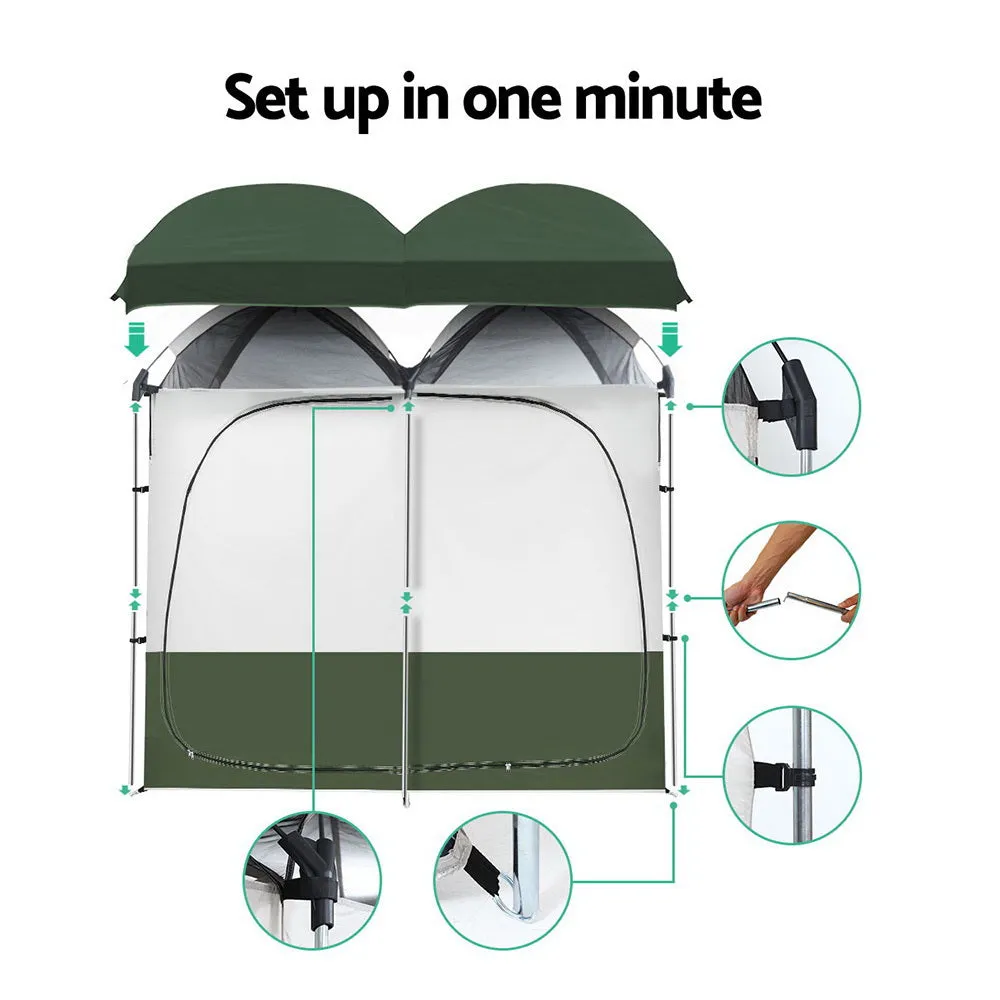 Double Shower Toilet Tent, Extra Headroom, Portable - Weisshorn