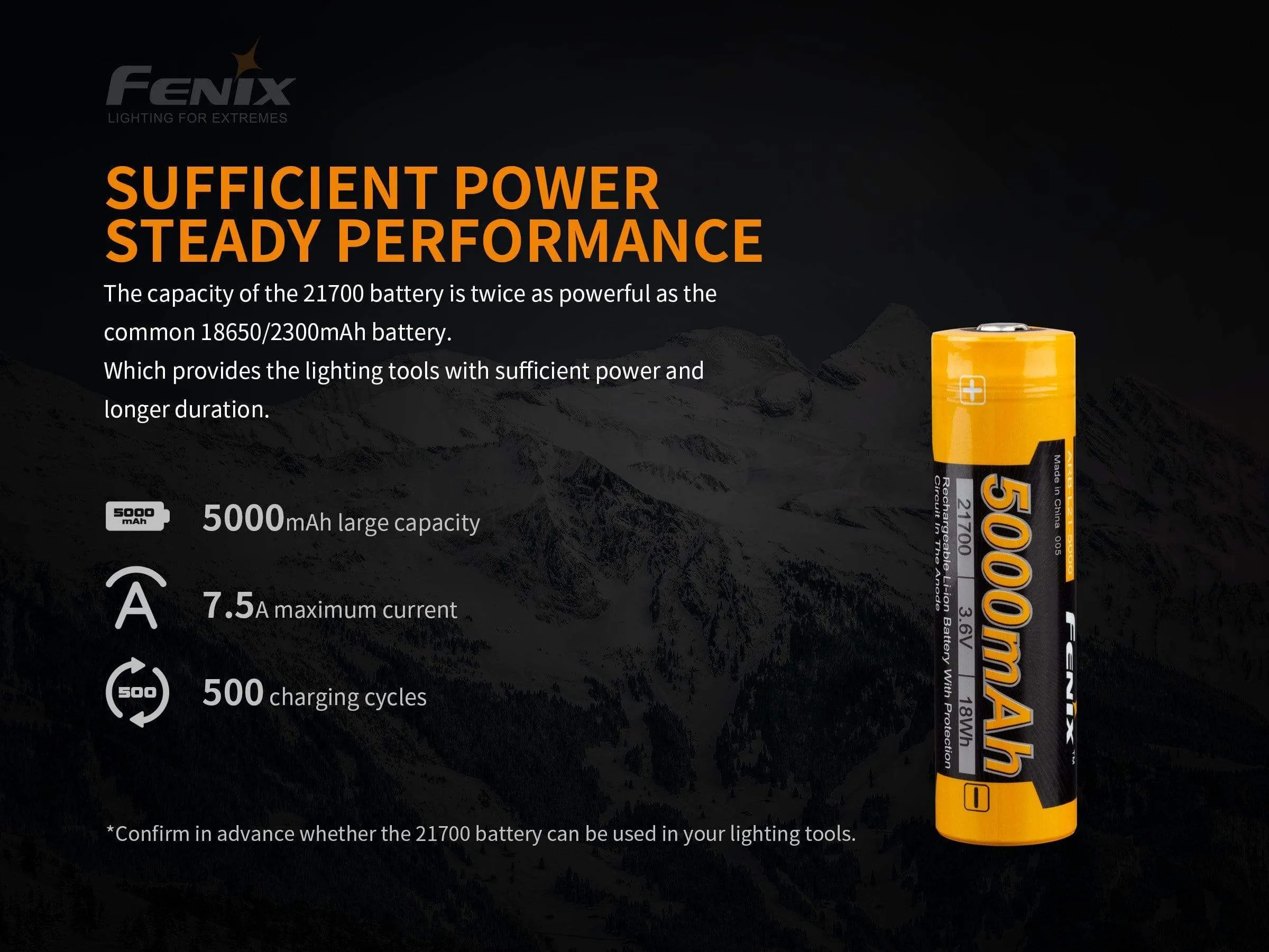 Fenix Rechargeable 5000mAh 21700