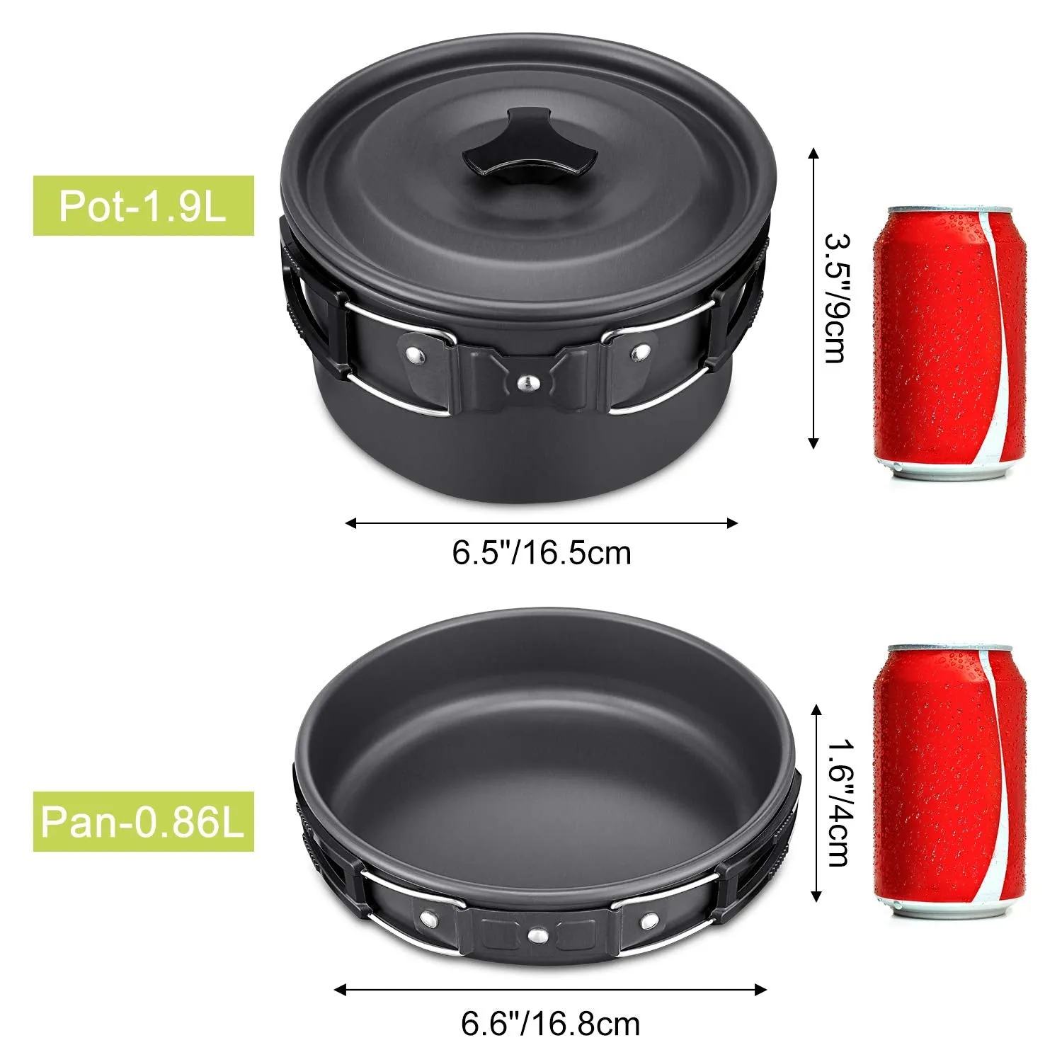 G4Free 19PCS Camping Cookware Mess Kit