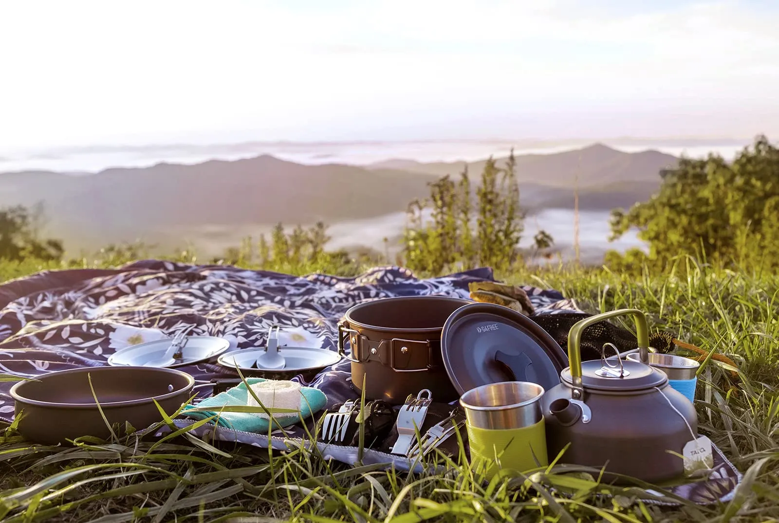 G4Free 19PCS Camping Cookware Mess Kit