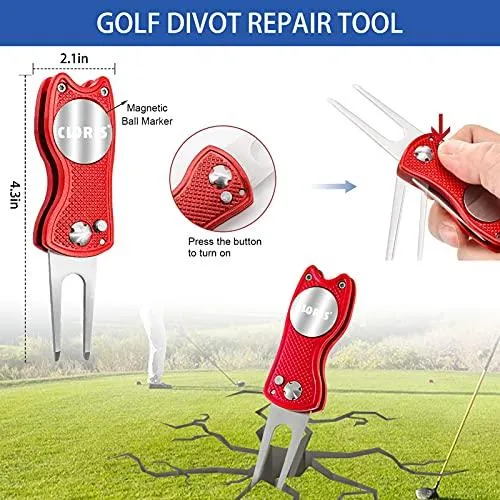 Golf Cleaning Tools with Microfiber Towel and Divot Tool Set