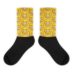 Grinning Emoji Socks smiling Yellow Cheery Funny Happy Cute Gift Warm Cozy