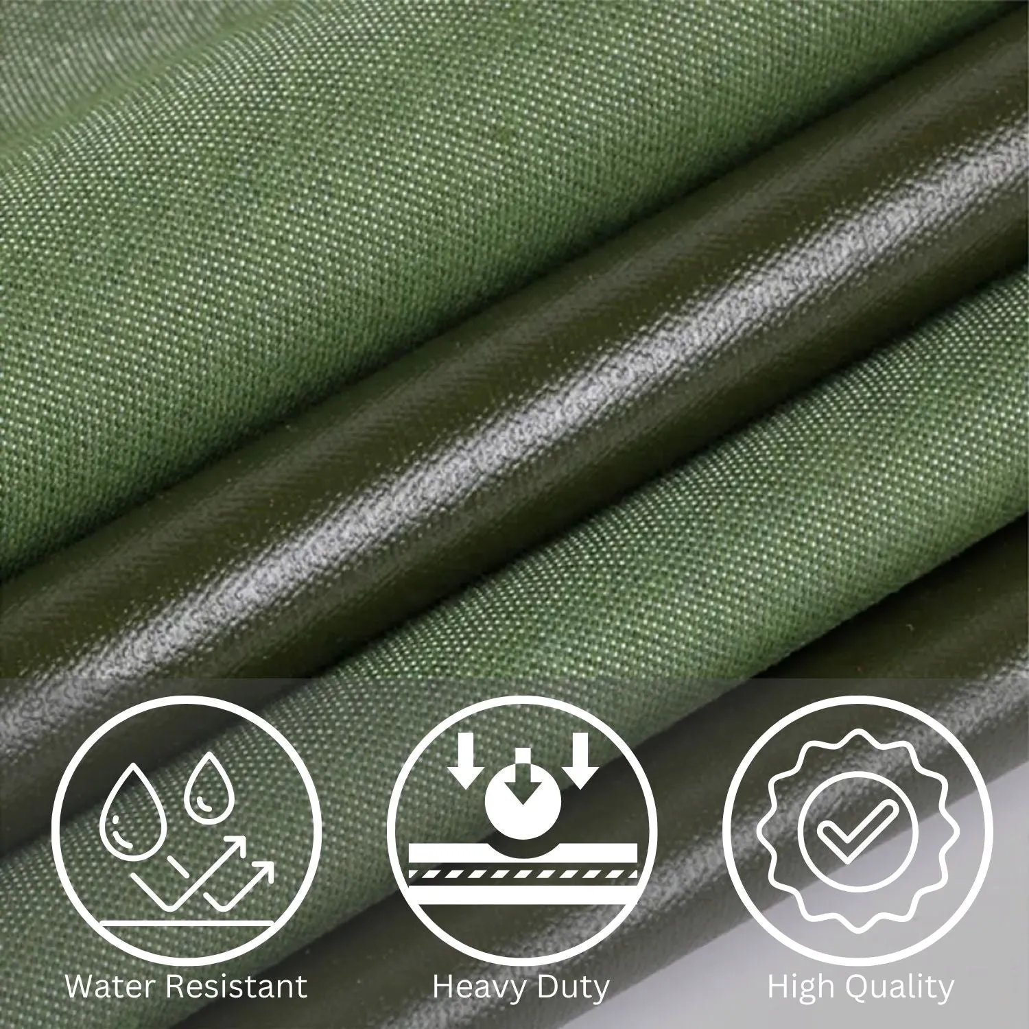 Heavy Duty Waterproof Breathable Canvas Tarp 3X3m Army Green