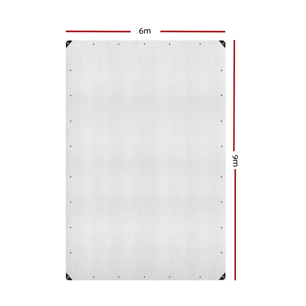 Heavy Duty Waterproof Tarp 6x9m PE Canvas Cover - Instahut