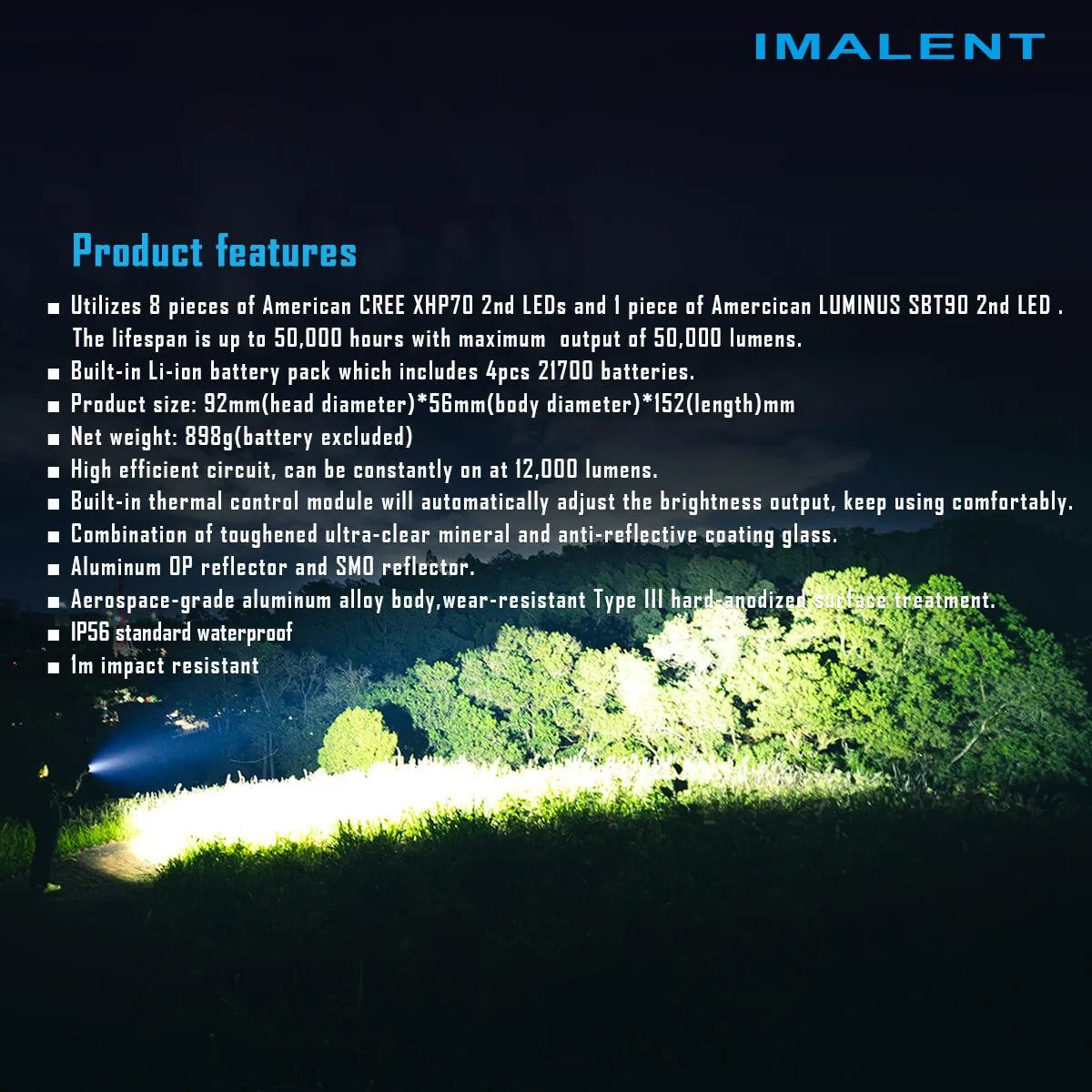 IMALENT MR90 Dual Beam Mode Flashlight