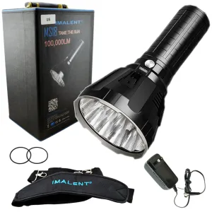 Imalent MS18 Rechargeable Flashlight 100,000 Lumens LED Light w/ Strap & Charger