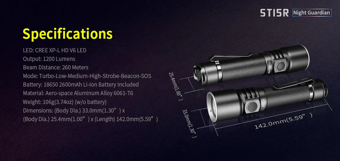 KLARUS ST15R 1200LM MULTI-FUNCTIONAL FLASHLIGHT