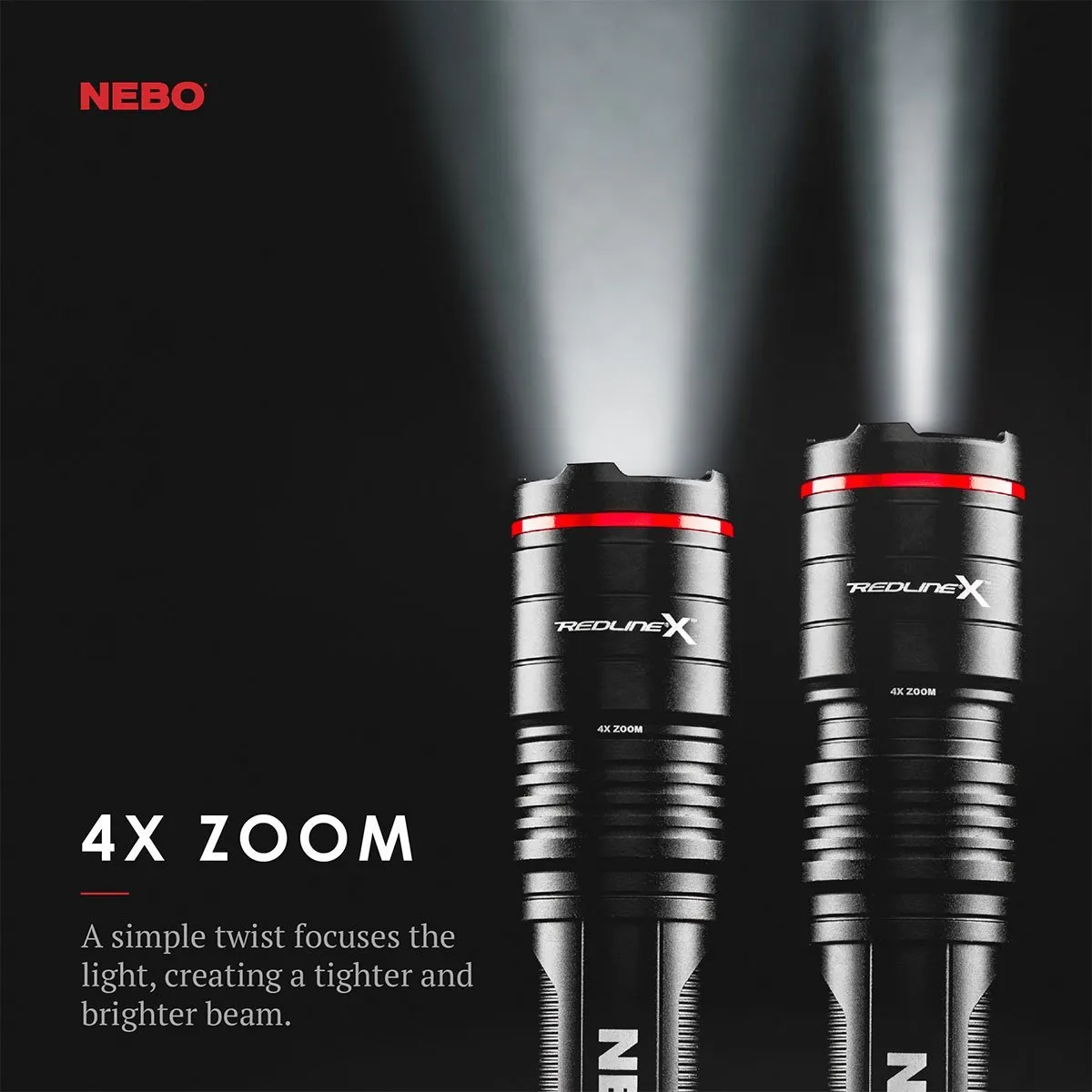 LED Flashlight, Redline X, Rechargable, 1800 Lumen