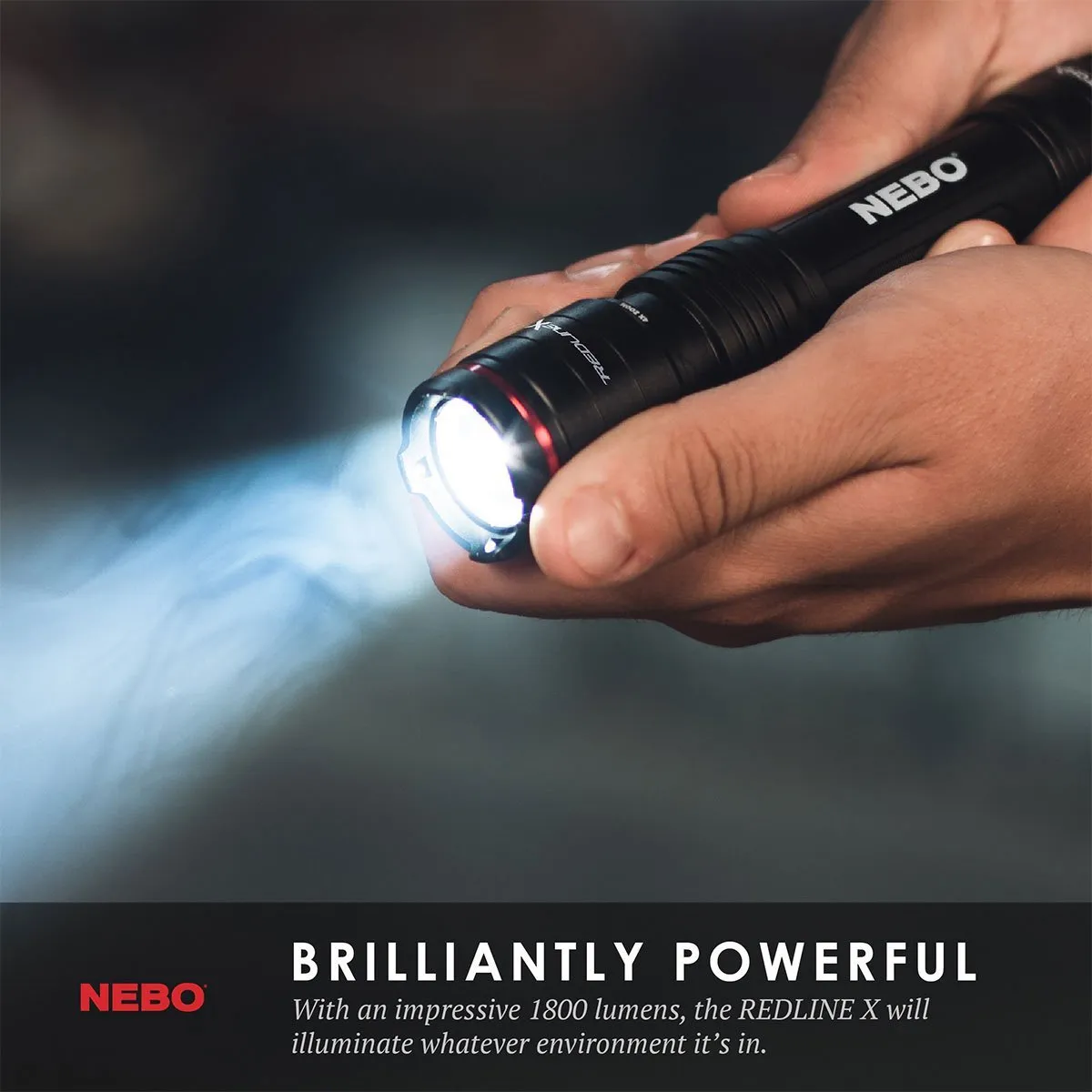 LED Flashlight, Redline X, Rechargable, 1800 Lumen