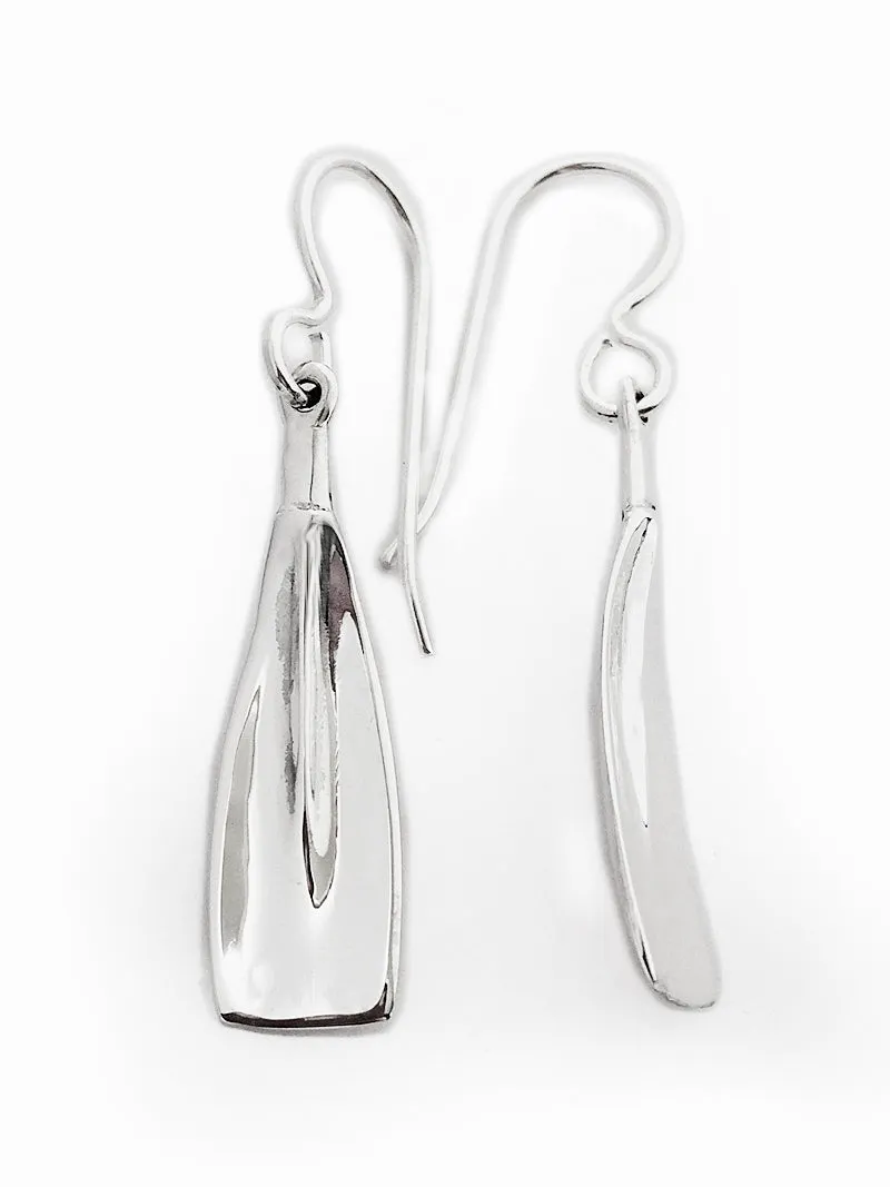 Medium Rowing Blade on French Wire Earrings