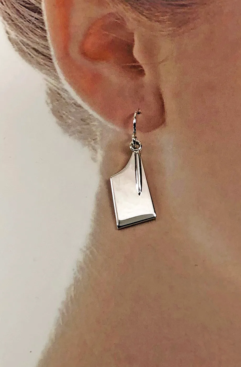 Medium Rowing Blade on French Wire Earrings