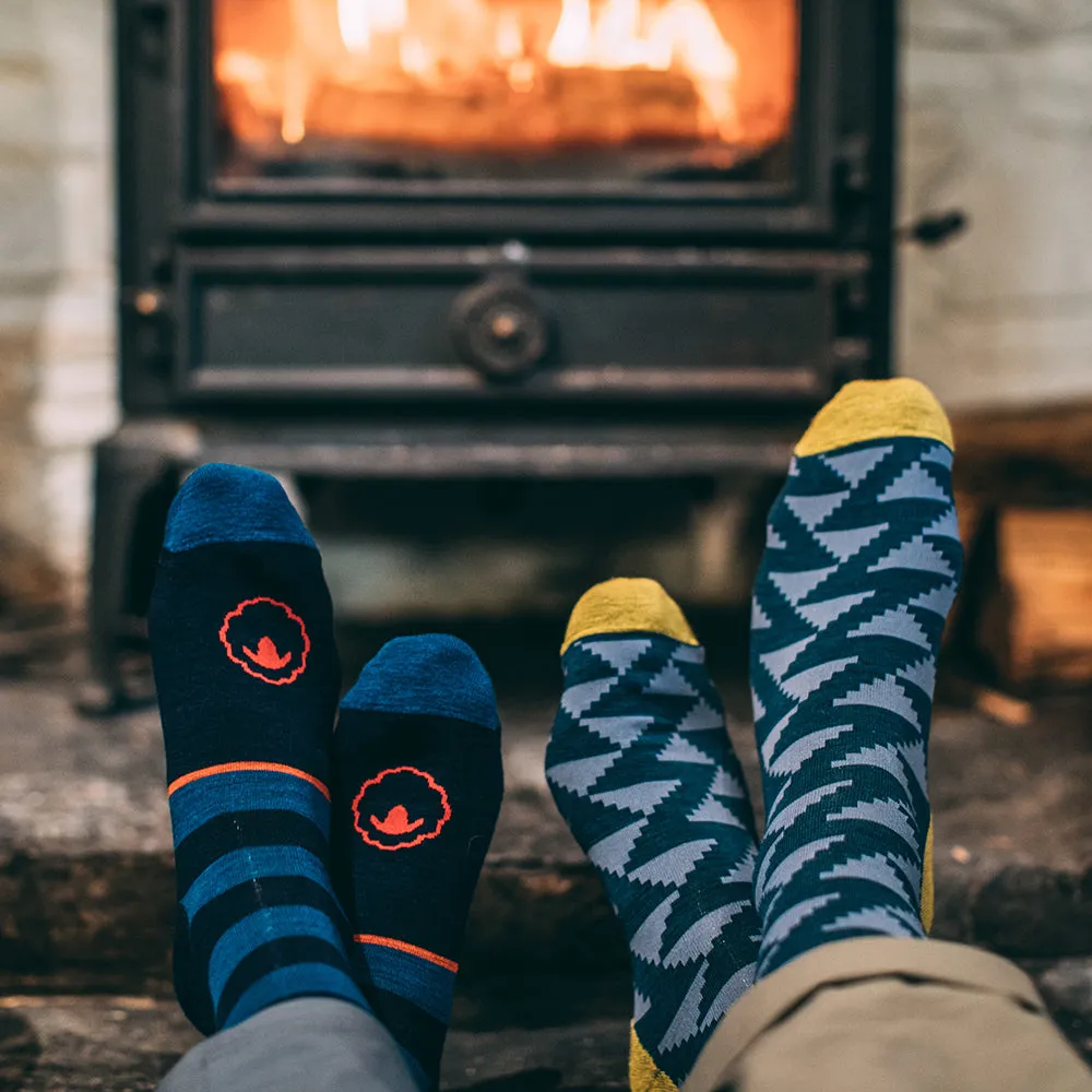 Merino Blend Everyday Socks (3 Pack - Navy/Blue)