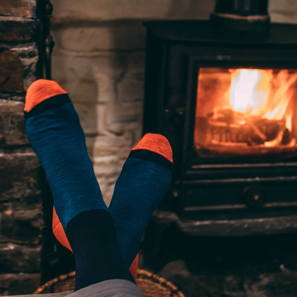 Merino Blend Everyday Socks (3 Pack - Navy/Blue)