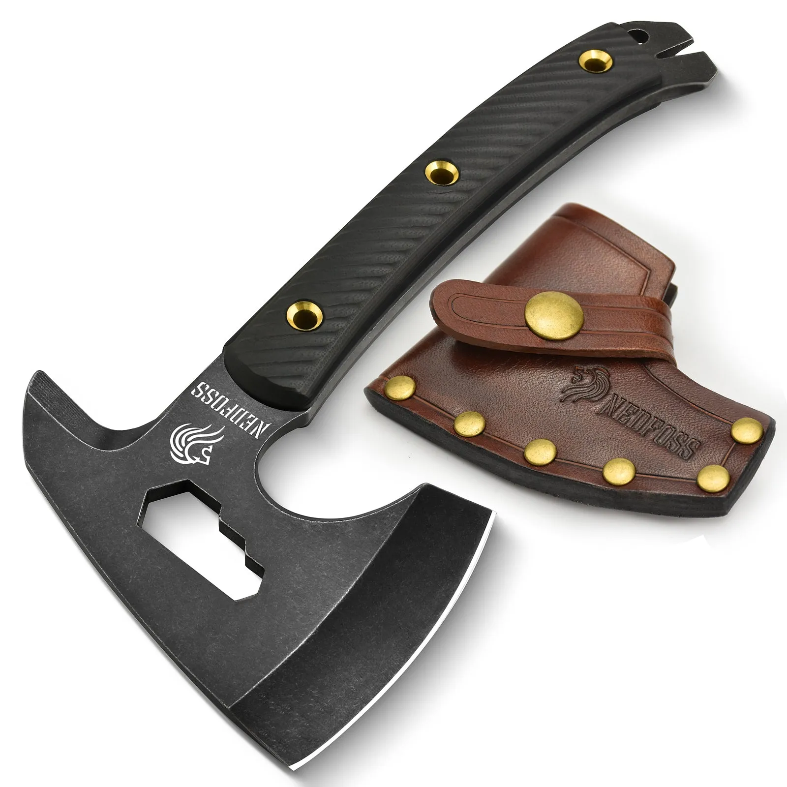 Nedfoss Bison Survival Axe, Tactical Axe  Multifunctional Pack Hatchet