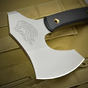 Nedfoss Vikings Tactical Tomahawk,4.3"Full Tang Berserker Blade Axe with G10 Handle and Leather Sheath